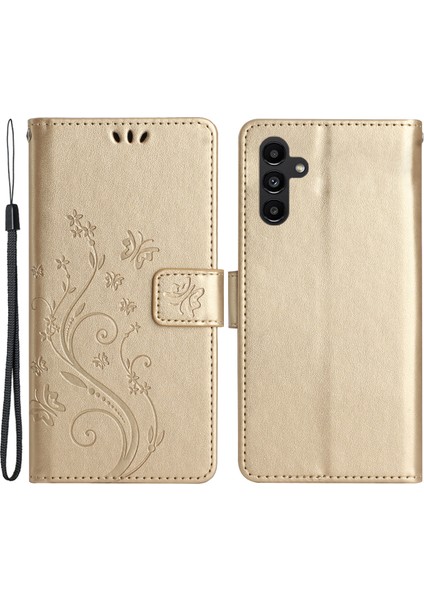 Samsung Galaxy A54 5g Anti-Drop Çiçek Kelebek Basılı Flip Telefon Kapağı Şok Geçirmez Pu Deri Telefon Kılıfı Stand Stand (Yurt Dışından)
