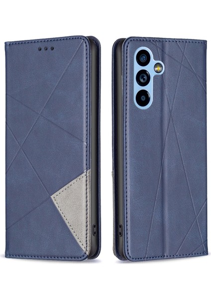 Samsung Galaxy A54 5g Bf Baskı Desen Serisi-1 Geometrik Baskı Deri Kılıfı Manyetik Kapak Kart Tutucu Standı (Yurt Dışından)