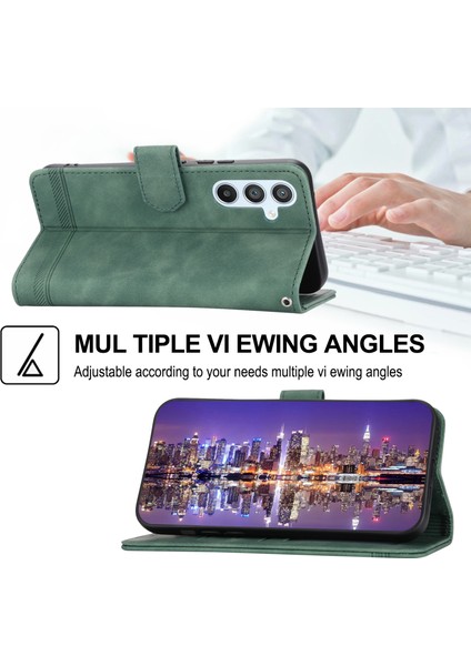 Samsung Galaxy A54 5g Için Dierfeng Df-03 Cep Telefonu Deri Kılıfı, Çizgiler Basılı Stand Cüzdan Telefon Kapağı (Yurt Dışından)
