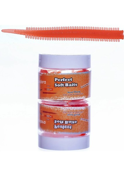 Pandora Perfect Soft Baits Sand Worm 7cm Kavanozlu Orange