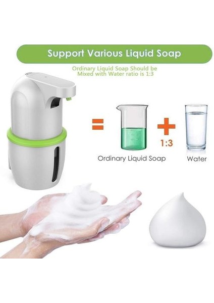 Dokunuşsuz Otomatik Sabun Dağıtıcı USB Şarj Akıllı Köpük Makinesi Kızılötesi Sensör Köpük Sabunluk El Dezenfektanı | Sıvı Sabunluk (Yurt Dışından) fiyatları