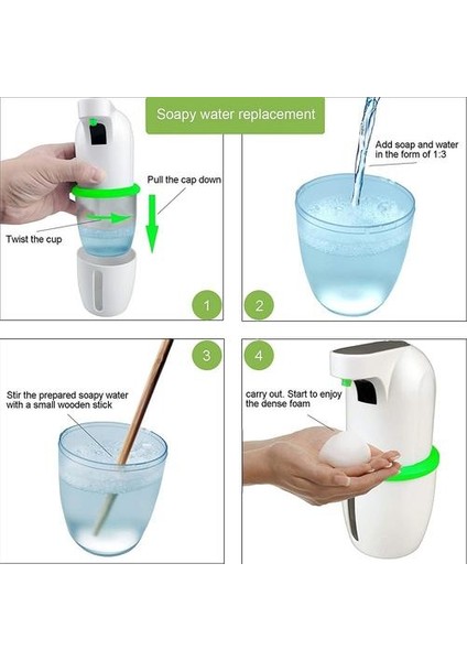 Dokunuşsuz Otomatik Sabun Dağıtıcı USB Şarj Akıllı Köpük Makinesi Kızılötesi Sensör Köpük Sabunluk El Dezenfektanı | Sıvı Sabunluk (Yurt Dışından) fırsatları