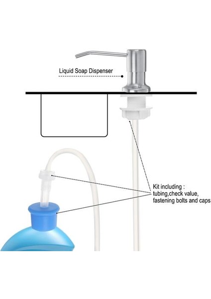 Sıvı Sabun Dağıtıcı Mutfak Lavabo Abs Plastik Dahili Losyon Pompası Uzatma Tüpü Mutfak Lavabo Tezgah Banyo / Mutfak | Sıvı Sabunluk (Yurt Dışından)