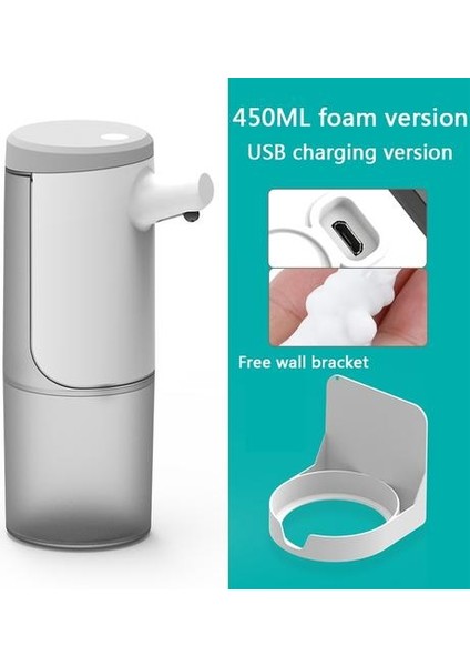 450 ml Otomatik Sabunluk El Ücretsiz Dokunmamış Sanitizer Mutfak Için Akıllı Indüksiyon Banyo Donanım | Sıvı Sabunluk Dispenseri (Köpük Tipi) (Yurt Dışından)