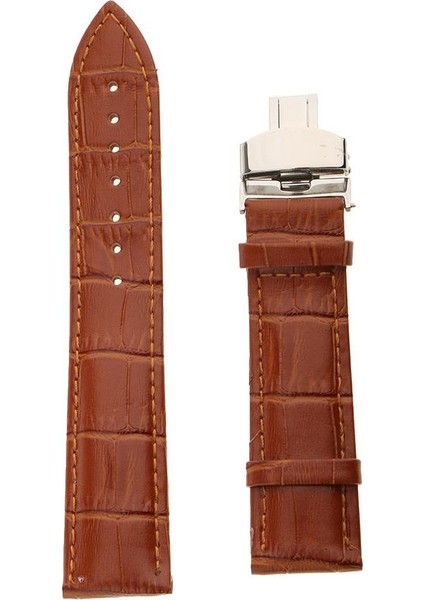 Hızlı Yayın Deri Watch Band Askı Kelebek Dağıtım Toka Toka Kahverengi 22MM (Yurt Dışından) fiyatları