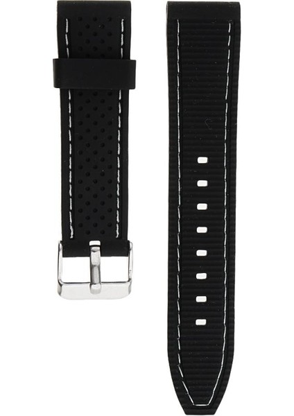 Siyah 20MM 22MM 24MM Silikon Izle Kayışı Bahar Bar ile Paslanmaz Çelik Toka 20MM Beyaz Hattı (Yurt Dışından) fırsatları