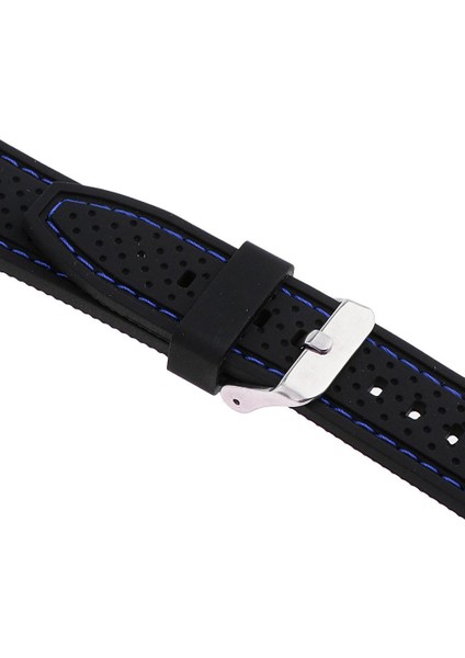 Siyah 20MM 22MM 24MM Silikon Izle Kayışı Bahar Bar ile Paslanmaz Çelik Toka 20MM Mavi Hat (Yurt Dışından) modelleri
