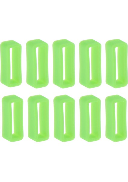 10 Adet Yumuşak Silikon Spor Kayışı Kauçuk Secure Classps Parlak Renk Toka Kaleci - Yeşil (Yurt Dışından) fiyatları