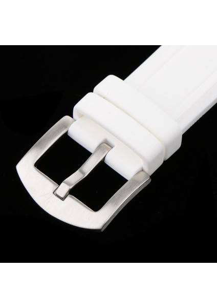 Yumuşak Ithal Silikon Kauçuk Paslanmaz Çelik Toka 19-22MM Erkekler - Gümüş (Yurt Dışından)