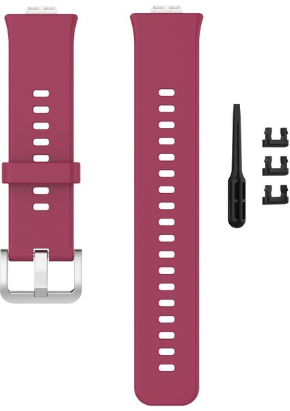 Yumuşak Silikon Watch Band Huawei Izle Fit TIA-B09 TIA-B19 Şarap Kırmızı (Yurt Dışından)