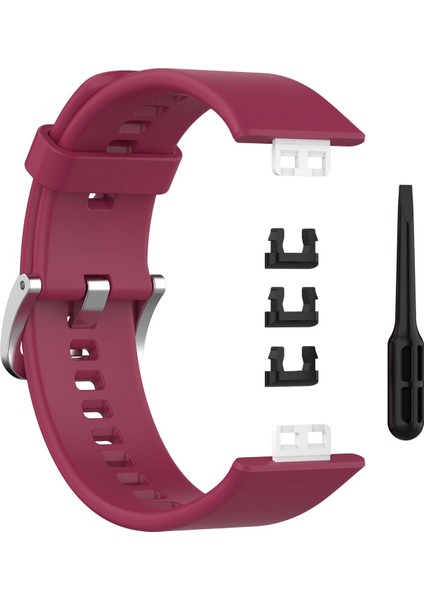 Yumuşak Silikon Watch Band Huawei Izle Fit TIA-B09 TIA-B19 Şarap Kırmızı (Yurt Dışından) fiyatları