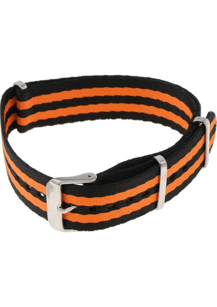 Naylon Watch Band Kayış Paslanmaz Çelik Toka 20MM Yedek Kadın Kızlar Siyah Turuncu (Yurt Dışından) fiyatları
