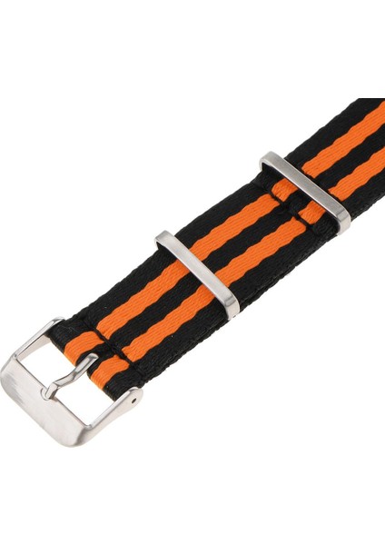 Naylon Watch Band Kayış Paslanmaz Çelik Toka 20MM Yedek Kadın Kızlar Siyah Turuncu (Yurt Dışından) modelleri