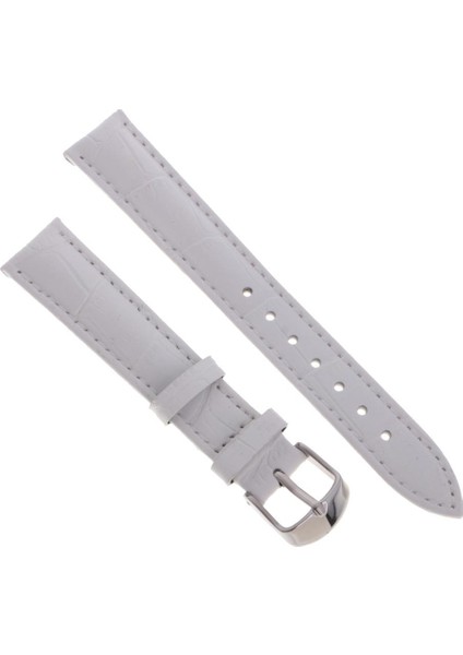 Deri Yastıklı Yedek Watch Band ile Iyi Cilalı Gümüş Toka 16MM Beyaz (Yurt Dışından) modelleri