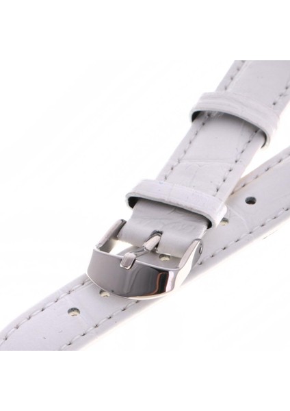Deri Yastıklı Yedek Watch Band ile Iyi Cilalı Gümüş Toka 16MM Beyaz (Yurt Dışından) fırsatları