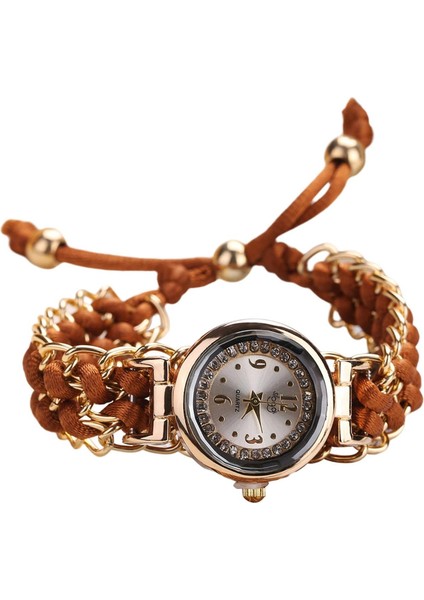 Lady Quartz Izle Lüks Kayış Takılar Gündelik Izle Kadın Analog Bilek Saat Kahverengi (Yurt Dışından)