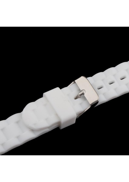 Silikon Su Geçirmez Dalış Spor Saati Kayış Dağıtım Toka Beyaz (Yurt Dışından) modelleri