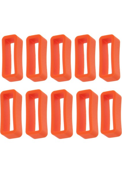 Set 10 Adet Silikon Raptiye Halka Güvenlik Döngü 20MM Watch Band Portakal Için (Yurt Dışından)