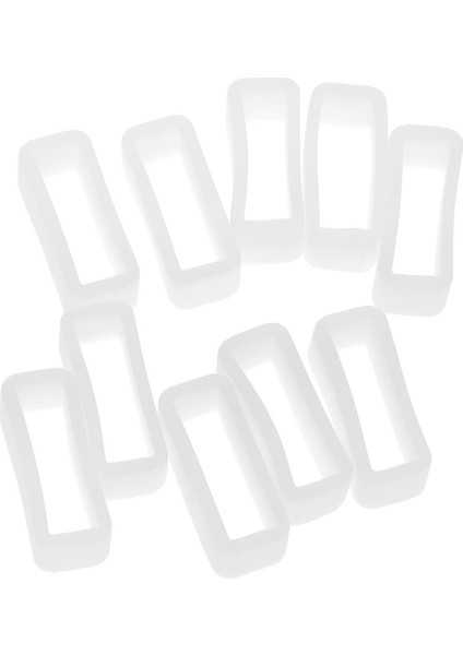 10 Paket Silikon Izle Bant Döngüler Izle Kayışı Tutucu Tutucu Beyaz 22MM (Yurt Dışından)