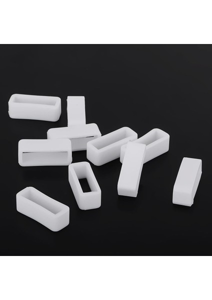 10 Paket Silikon Izle Bant Döngüler Izle Kayışı Tutucu Tutucu Beyaz 22MM (Yurt Dışından) modelleri