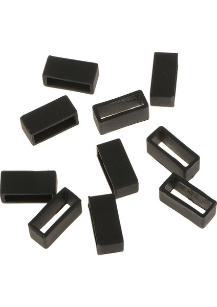 Blesiya 10 Adet 20MM Siyah Kauçuk Yedek Kaleci Watch Band Siyah 20MM (Yurt Dışından)