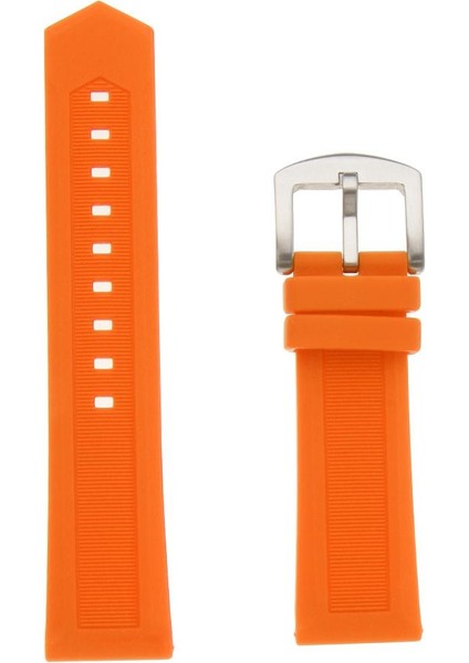 Turuncu Silikon Kauçuk Su Geçirmez Izle Kayış Band Gümüş Toka Bahar Barları 19MM (Yurt Dışından)