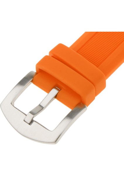 Turuncu Silikon Kauçuk Su Geçirmez Izle Kayış Band Gümüş Toka Bahar Barları 19MM (Yurt Dışından) fırsatları