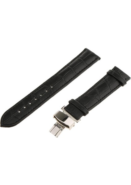 Erkekler Için Izle Grup Değiştirme Dağıtım Toka Kelebek Toka 18 20 22MM Siyah 20MM (Yurt Dışından)