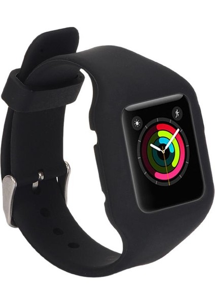 Yedek Silikon Akıllı Watch Band Spor Strap Apple Izle Için 42MM Siyah (Yurt Dışından)