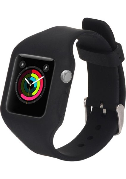 Yedek Silikon Akıllı Watch Band Spor Strap Apple Izle Için 42MM Siyah (Yurt Dışından) indirimleri