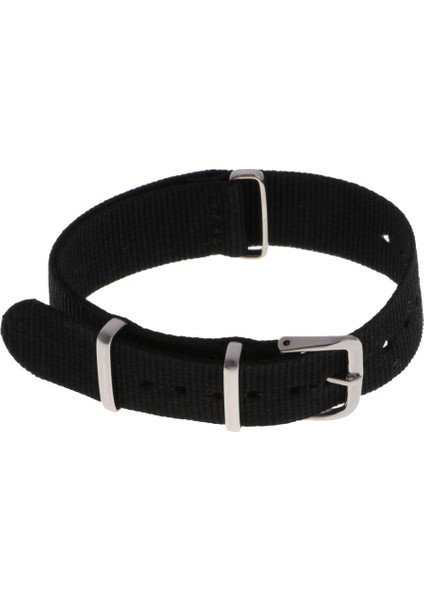 18/20/22 mm Naylon Bilek Watch Band Askı Izle Metal Çelik Toka Siyah 20MM (Yurt Dışından) modelleri