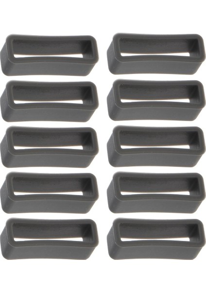 10 Adet Renkli Antislip Silikon Kauçuk Izle Bant Döngü Tutucu Kaleci 24MM Koyu Gri (Yurt Dışından)