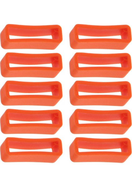 10 Parça Kauçuk Yedek Watch Band Deri Kayış Döngüleri 24MM Turuncu (Yurt Dışından)