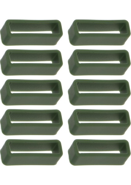 10 Parça Kauçuk Yedek Watch Band Deri Kayış Döngüleri 24MM Koyu Yeşil (Yurt Dışından)