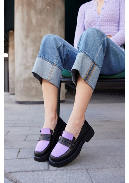 Marissa Siyah/lila Kadın Loafer