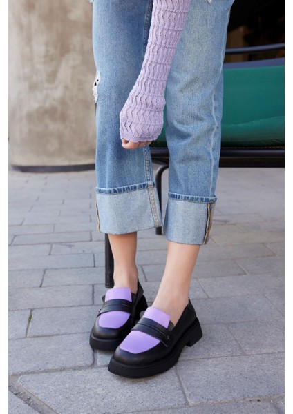 Marissa Siyah/lila Kadın Loafer fırsatları
