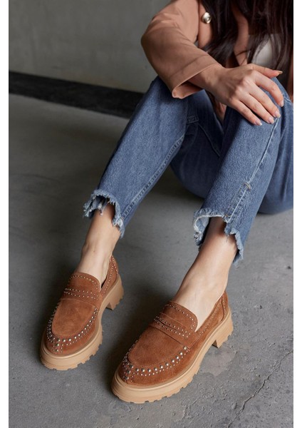 Rosy Taba Süet Troklu Kadın Loafer fırsatları