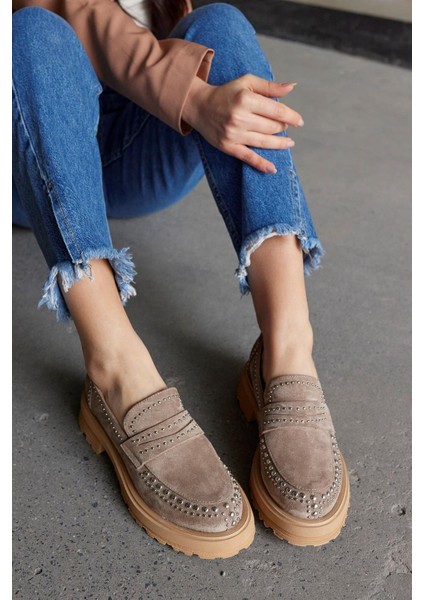 Rosy Vizon Süet Troklu Kadın Loafer fiyatları