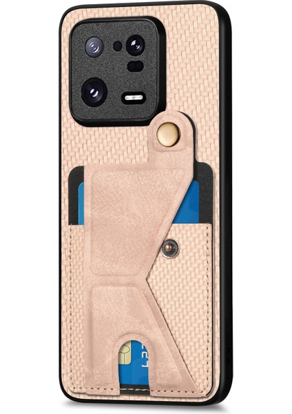 Xiaomi 13 Pro Için Karbon Fiber Cüzdan Telefon Kılıfı (Yurt Dışından)