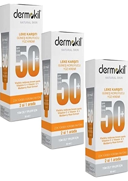 Güneş Koruyucu Yüz Kremi Leke Karşıtı 50 ml x 3 Adet