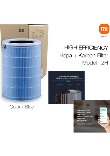 2h Xiaomi Mi Air Purifier 2h Filtre Mavi High Efficiency