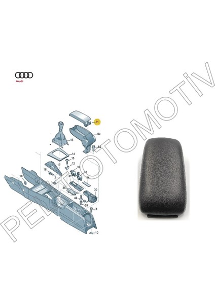 Pelit Otomotiv Audi A3 (2004-2012) Kol Dayama Kapağı Deri 8P0864245