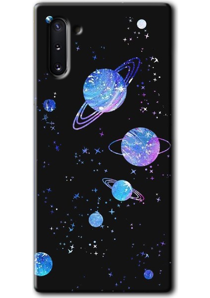 Samsung Galaxy Note 10 Kılıf Hd Desen Baskılı Arka Kapak + Temperli Cam - Samanyolu Galaksi