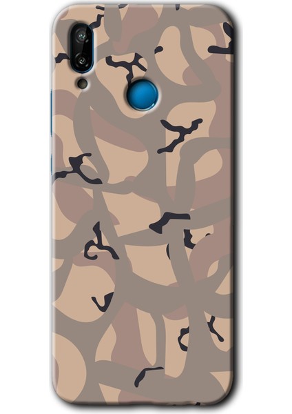 Huawei P20 Lite Kılıf Hd Desen Baskılı Arka Kapak + Temperli Cam - Kamuflaj 6