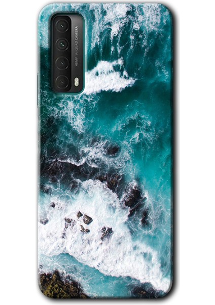 Huawei P Smart 2021 Kılıf Hd Desen Baskılı Arka Kapak + Temperli Cam - Deniz Kıyısı