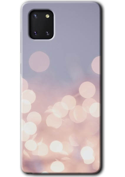 Samsung Galaxy A81 Kılıf Hd Desen Baskılı Arka Kapak + Temperli Cam - Blur Lights