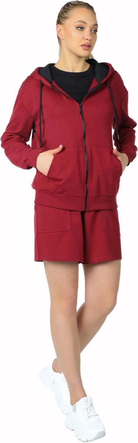 Defy's Alya Kadın %100 Pamuk 2 İplik Şardonsuz Oversize Kapüşonlu Fermuarlı Siyah Sweatshirt