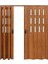 185 x 215 Ceviz Renk Camlı Çift Açılım Pvc Akordiyon Katlanır Kapı FRNAKMODEL-165 3