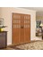 230 x 230 Ceviz Renk Camlı Çift Açılım Pvc Akordiyon Katlanır Kapı FRNAKMODEL-235 1