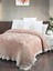 Home Collection Larissa Fransız Güpürlü Battaniye Yatak Ört Seti-Bej 2